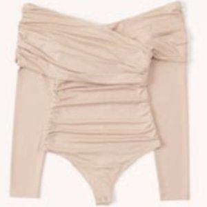 Long-Sleeve Ruched Wrap Bodysuit